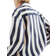 H&M Oversized Linen Shirt Blouse - Navy Blue/Striped