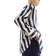 H&M Oversized Linen Shirt Blouse - Navy Blue/Striped