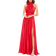 Mac Duggal Women's Chiffon Halter Gown Cherry Cherry