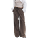 H&M Wide Linen-Blend Trousers - Dark Brown