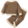 Shein pcs Baby Girls Colorblock Knit Sweater Top And Elastic Waist Loose Knit Pants Set Autumn Winter