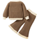 Shein pcs Baby Girls Colorblock Knit Sweater Top And Elastic Waist Loose Knit Pants Set Autumn Winter