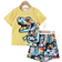 Shein pcs Boys Colorful Dinosaur Printed Short Sleeve TShirt And Shorts Set Summer
