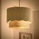 Dunelm Sofia Round Rattan Scalloped Lamp - Sea Green Shade ∅ 35cm