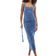 Bershka Strappy Bodycon Denim Shaping Maxi Dress - Light Blue