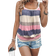 Shein Holiday Casual Color Block Striped Camisole Multicolor