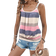 Shein Holiday Casual Color Block Striped Camisole Multicolor
