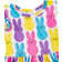 Shein Sweet Girls Stretchy Bunny Graphic Flutter Trim Sleeveless Dress Summer Easter Gift