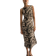 H&M Open Back Bodycon Dress - Cream/Zebra Print