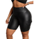 Shein Plus Größe lässige Streetwear, Arbeitshose mit 3D-Taschen, Weiter Bund, Slim Fit Hose, Radhose, Elastische Leder Damen Shorts