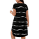 Shein Sommerkleid in großen Größen für Damen mit Rundhals, Drop-Shoulder Ärmeln, unregelmäßigem Saum und schwarz-weiß gestreiftem Lässig-Muster für den Urla