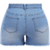 Shein Damen Denim Shorts in Große Größen, Slim Fit Stretch, R ripped lässig Blau
