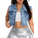 Shein Kvinnors Grdad rmls Denimjacka