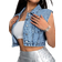 Shein Kvinnors Grdad rmls Denimjacka
