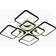 Blue Elephant Flausch 8-Light Modern Dimmable LED Mount with Remote, Rectangle Acrylic Chandelier - White (11.9 cm H x 60 cm W x 60 cm D) Ceiling Flush Light 60cm