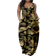 Shein Casual Military Green Camouflage Printed Loose Strappy Pocket Dress For Women