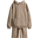 H&M Sweatshirt Hoodie & Sweatshorts Set 2pcs - Dark Beige Melange (1273410002)