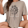 Shein Plus Womens Loose Fit Flower Print Round Neck Drop Shoulder Short Sleeve Casual Tee Summer Graphic TShirt