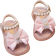 Shein Pink Pearl Decor Bow Knot Ankle Strap Sandals For Infant Girls, Comfortable & Soft, Versatile & Elegant
