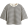 H&M Cropped T-Shirt - Cream/Striped