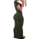 Shein Womens Summer Casual Slim Fit Solid Green Long Dress