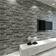 Living and Home Modern Stacked 3D Stone Wallpaper Roll Grey Charcoal Brick Slate Wall Effect 10M