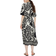 H&M Tie Belt Shirt Dress - Cream/Black Patterned