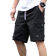 Shein Mens Solid Color Cargo Shorts With Pockets And Drawstring Casual Fit Casual Style