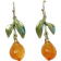 Shein 1pair Retro & Artistic Forest Style Orange Glass Earrings For Women, Suitable For Daily Wear And Holidays