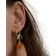 Shein 1pair Retro & Artistic Forest Style Orange Glass Earrings For Women, Suitable For Daily Wear And Holidays