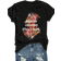 Shein Lässiges T-Shirt für Große Größen mit grafischen Doodles und Linien im Heißpräge-Muster, reguläre Schulter und Kurzarm