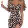 Shein Bodycon Knit Dress With Metal Shoulder Straps High Slit And Printed Pattern