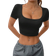 Shein Basic Square Neck Short Sleeve TShirt No Traces Stylish Design