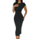 Shein Einfarbiges Bodycon Modekleid Mit Rundhalsausschnitt