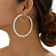 Shein Fashionable Full Rhinestone Silver/golden Hoop Earrings For Women