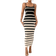 Shein SpringSummer Casual Striped SlimFit Knit Tank Dress With Color Block