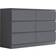 Fwstyle Carlton 6 Wide Matt Dark Chest of Drawer 110x77cm