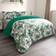 OHS Tropical Leaf Duvet Cover White, Green (200x135cm)