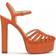 Jessica Simpson Inaia High Heel Platform Sandals Tangerine Faux Leather