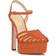 Jessica Simpson Inaia High Heel Platform Sandals Tangerine Faux Leather