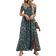 Shein Sommerkleid mit kurzem Ärmel, off-shoulder, Ditsy Blumenmuster und Schlitz