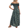 Shein Sommerkleid mit kurzem Ärmel, off-shoulder, Ditsy Blumenmuster und Schlitz