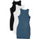 Shein Solid Color Knit Round Neck Dress Set - Fitted Casual