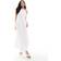 Bershka Linen Halterneck Tiered Maxi Dress - Ecru