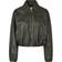Second Female Lato Leather Bomber Jacket - Thunderstorm