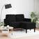 vidaXL 2-Personers Med Chaiselong L-Formet 125 cm Fløjl Sort Sofa