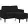 vidaXL 2-Personers Med Chaiselong L-Formet 125 cm Fløjl Sort Sofa