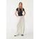 Stradivarius Flowing Striped Trousers - Ecru