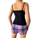 Shein Womens Heart Plaid Print Camisole And Shorts Sleepwear Set