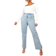 boohoo Womens Plus Basics Split Hem Straight Leg Jeans Blue